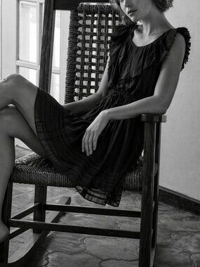 Pleated Striped Dress (0391)